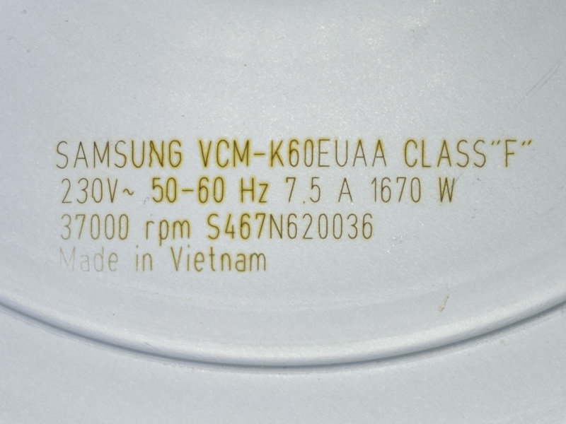   Samsung 1670w H=110/45mm D120/80 VCM-K60EU DJ31-00120F