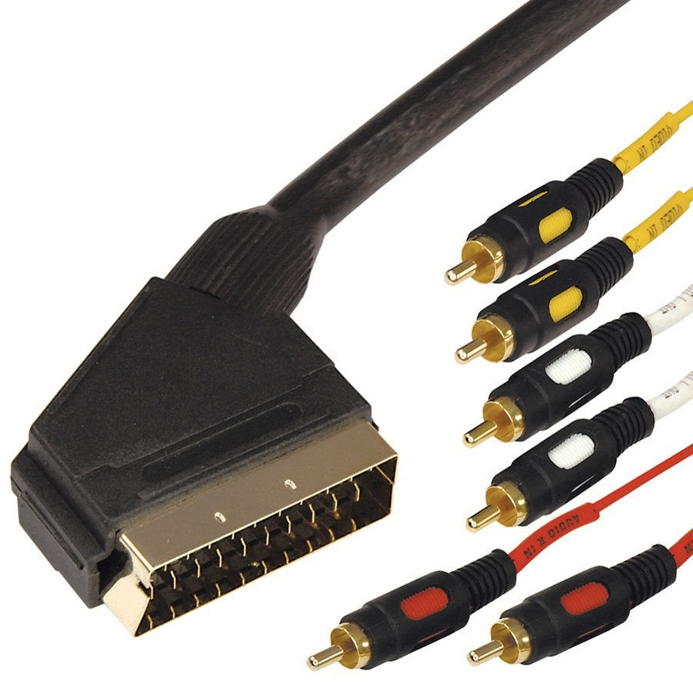  SCART Plug-6RCA Plug 1.5M (GOLD) Forwix