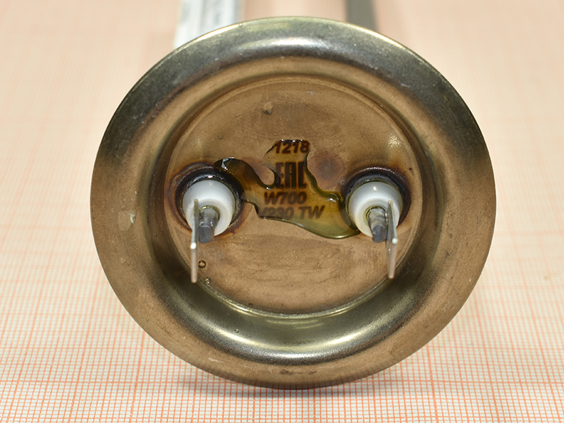 Тэн для водонагревателя, для Thermex, 700 W, нержавейка. резьба под анод М4, 250 мм, фланец 64 мм