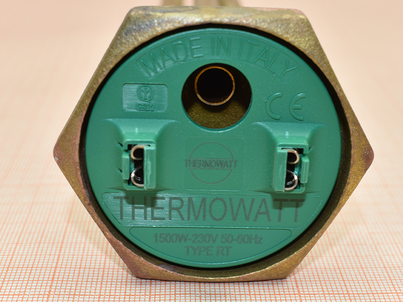 Тэн для водонагревателя 1500W с резьбой под анод М6, 165 мм, фланец 42 мм, Италия